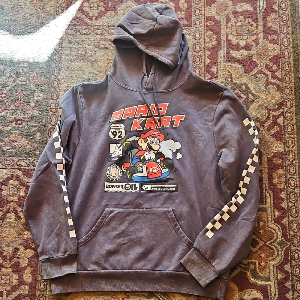 Mario Kart Gray Hoodie for Kids